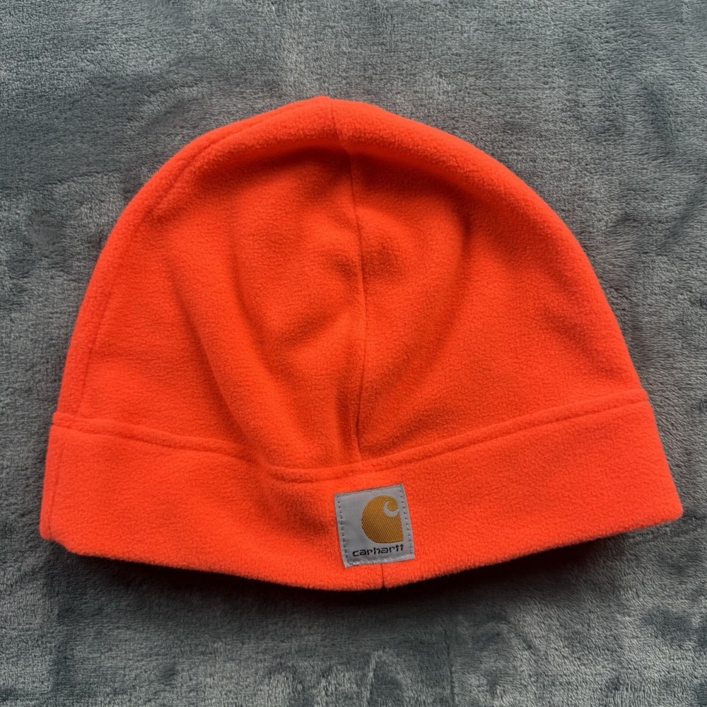 Carhartt Mens Beanie Orange Fleece High Visibility Hunter Skull Cap Hat